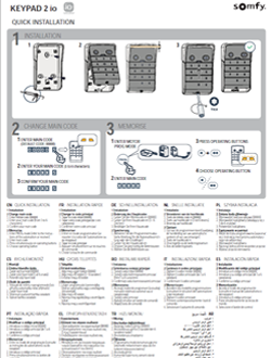 Notice Somfy Keypad 2 IO